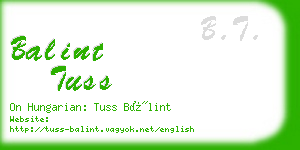 balint tuss business card